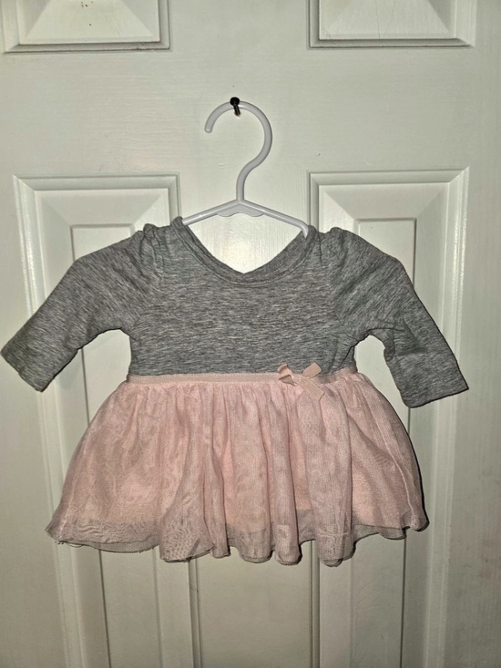 simple joys by carter's Long-Sleeve Tulle Dress Baby Newborm Pink & Gray
